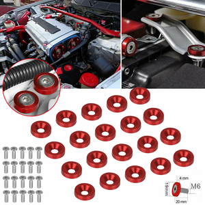 Rondelle de lavage, modèle JDM, adapté à tous les trous de 6mm, pare-chocs de moteur, plaque d'immatriculation, rondelle en aluminium avec boulons, 10 pièces - Product Image 4