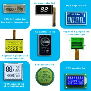 Dispensador de combustible monocromático de 16 dígitos, pantalla LCD personalizada, segmento TN