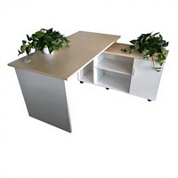 Bureau d'ordinateur moderne modulaire en bois avec tiroirs, table de bureau en panneaux MDF