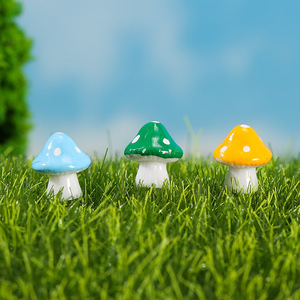 เครื่องประดับรูปเห็ดจิ๋ว เรซิ่นเคลือบเงา ตกแต่งสวนในร่มและกลางแจ้ง สีสันสดใส อุปกรณ์ตกแต่งสวนขนาดเล็ก - Product Image 4