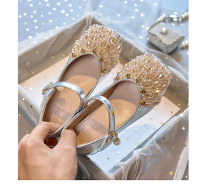 <span class=keywords><strong>Zapatos</strong></span> de Vestir Brillantes para Niñas, <span class=keywords><strong>Zapatos</strong></span> de Tacón con Lentejuelas Doradas para <span class=keywords><strong>Ceremonia</strong></span> de Boda, <span class=keywords><strong>Zapatos</strong></span> de Tacón Alto para Niñas, <span class=keywords><strong>Zapatos</strong></span> de Princesa Nuevos - Product Image 5