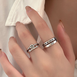 S925 Sterling Silver Star <b>Ring</b> Women's Index Finger Retro Minimalist Joint <b>Ring</b> Gift Fashion Jewelry - Product Image 2