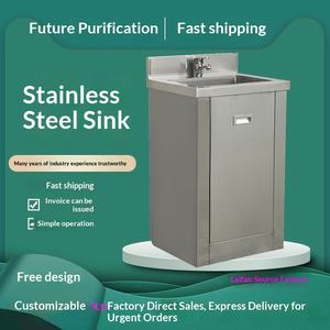 Pia de Aço Inoxidável Integrada para Uso Interno e Externo 304 para Varanda, Laboratório, Residência e Fábrica Sem Rodízios - Product Image 4