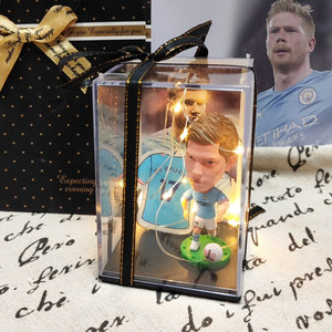 Set de Regalo de Llaveros 3D de Dibujos Animados con Diseño de Ronaldo y De <span class=keywords><strong>Bruyne</strong></span>, con Caja de Luz LED, Material Plástico, para Fans - Product Image 4