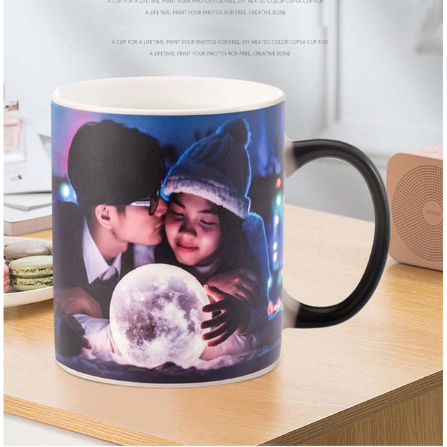 Sublimation 11 oz Blank Black Magic Color Changing Ceramic Heat Sensitive Coffee Mugs Tazas Magicas Para Mugs for Sublimation
