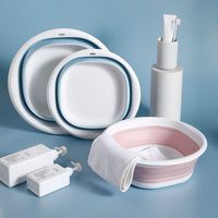 Bassin de lavage pliable en PP épaissi, sans BPA, gain de place, portable, pour bébé et linge, OEM
