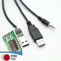 Câble série UART USB vers 3,5 mm 3 pôles TTL 3,3 V OEM/ODM avec puce FTDI 232R, câble audio stéréo 3,5 mm plaqué or
