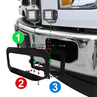 Supports de Conversion de feux de brouillard de montage de pare-chocs pour Cube LED de 3 pouces/lampe de travail Pod antibrouillard Compatible avec 2015 2016 2017 Ford F150