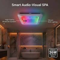 Ventilador de Techo para Baño con Luz LED, Sensor de Humedad, Carcasa de Hierro, Control por Aplicación, Bajo Nivel de Ruido, Alimentación por CA, para Uso Doméstico