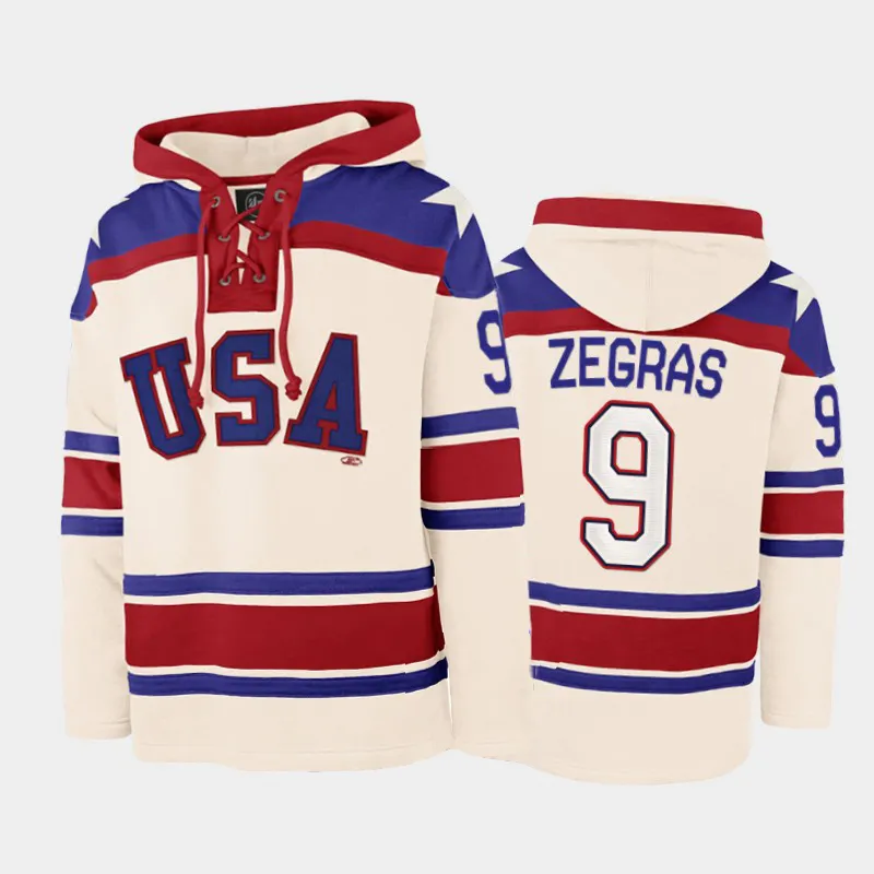 2023 Sportswear USA Hockey White #99 Hoodie Fashion Pullover Embossed Hoodie custom hockey jersey