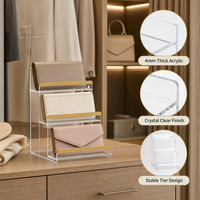 Présentoir à Sacs à Main en Acrylique à 3 Niveaux, Moderne, Résistant à l'Usure, Sans Outil, pour Petits Accessoires de Comptoir – Fourniture Directe Usine
