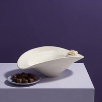 Nampan Sajian Cokelat Keramik Batu Alam Ramah Lingkungan Gaya Nordik Modern Mewah, Mangkuk Buah Motif Bunga Mawar Buatan Tangan, Elegan untuk Rumah