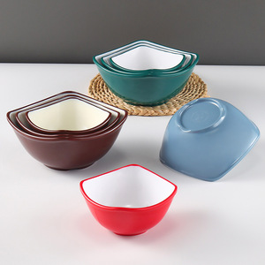 Melamine <b>Square</b> Bowls Solid Color <b>Set</b> For Restaurants And Hotels - Product Image 4