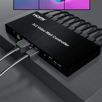 Contrôleur de mur vidéo HDMI DT-7091 Plug and Play 1080P 60Hz 3x3 9 sorties pour projecteur TV d'affichage