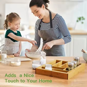 Tre ngăn kéo khay mở rộng tổ chức cho đồ dùng chủ có thể điều chỉnh dao kéo khay gỗ ngăn kéo ngăn tổ chức ngăn kéo - Product Image 3