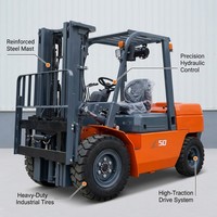 Chariot élévateur diesel puissant WGZN de 5 tonnes (5000 kg) avec moteur Xinchai pour le chargement de matériaux lourds, chariot élévateur diesel d'extérieur