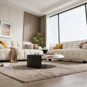 Juego de Sofás Modernos Dwoo de 2 Piezas en Tela de Pana, Cómodos Cojines Gruesos, 6 Plazas, Brazos Cuadrados, para Sala de Estar - Product Image 5