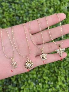 <b>Chain</b> Geometric Animal Floral Sun Charm Jewelry Gold Plated Brass Fashion Jewelry Design Pendant Necklace - Product Image 1