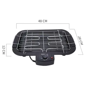 Barbecue Controlled Electric Grill Indoor Griddle Non-Stick Coating Kebab electric Barbecue Grill