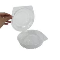 Boîte à gâteau en plastique PET avec logo personnalisé, emballage hermétique pour sucreries, boîte de 5,5 pouces avec couvercle à charnière transparent, boîte ronde pour flan et cheesecake