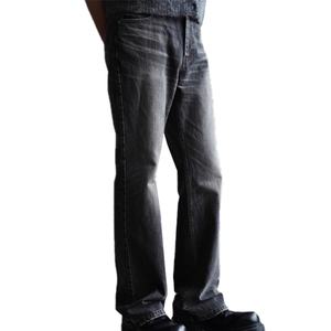 Wholesale Lack and Grey Stone-washed Classic Straight-leg <b>Jeans</b> for <b>Men</b> Slightly Flared Faded Washed <b>High</b> <b>Waist</b> <b>Jeans</b> for <b>Men</b> - Product Image 3
