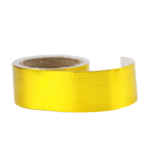 Cinta aislante para tubo de escape Poyracing, 2 pulgadas, 5 metros, escudo térmico de aleación de aluminio dorado para motor de coche - Product Image 2