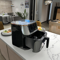 Friteuse à air électrique sans huile multifonction de conception carrée moderne, grande capacité de 10 L, friteuse à air personnalisée