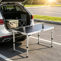 Table de plage rectangulaire moderne, légère, pliable, réglable en hauteur, portable, en alliage d'aluminium, mobilier durable
