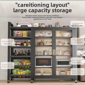 Vente en Gros Usine – Armoires <span class=keywords><strong>de</strong></span> Vaisselle Métalliques Multifonctionnelles 4-6 Niveaux, Étagères <span class=keywords><strong>de</strong></span> <span class=keywords><strong>Rangement</strong></span> pour Micro-Ondes à Double Porte et Desserte Îlot <span class=keywords><strong>de</strong></span> <span class=keywords><strong>Cuisine</strong></span> - Product Image 2
