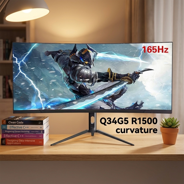 New 34 Inch Gaming Curved Display 4K 165Hz KVM PBP Desktop Computer Monitor Supports OEM Customization Africa Monitor