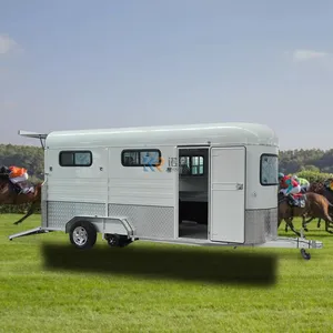 Chinese Imported Australian Standards Horse Float With Living Quaters Ramp Horse Trailer Windows