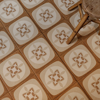 Carreaux de mosaïque carrés rétro marron style campagne française 300x300 pour cuisine, restaurant et gîte
