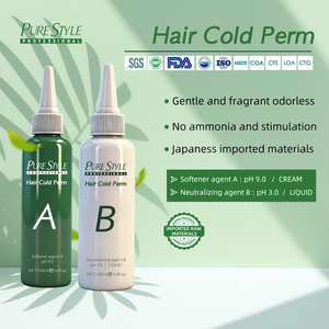 PureStyle 2-en-1 Crème permanente professionnelle à froid pour cheveux, tenue longue durée, ondulations et boucles, parfum frais, 100ml+100ml pour adultes - Product Image 4