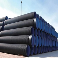 Tuyau ondulé à double paroi en HDPE DN300-DN1200, tube de drainage des eaux usées souterraines pour la construction routière municipale