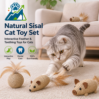 Jouet pour chat en sisal, jouet à mâcher qui couine, jouet pour chat pour le jeu autonome et le nettoyage des dents, accessoires et produits pour animaux de compagnie pour chats d'intérieur