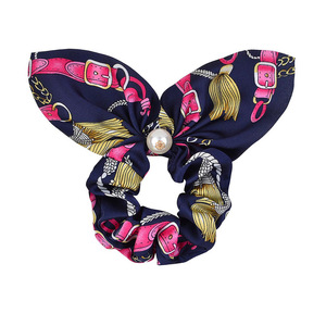 <span class=keywords><strong>Elastique</strong></span> — anneau de cheveux élastique pour femme, chouchou en Satin avec des perles, décoration pour les cheveux, multifonctionnel - Product Image 3