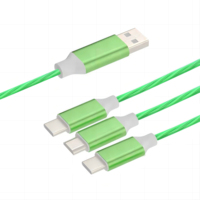 Vente en gros 2.1a 3-en-1 LED incandescente câble de charge cordon multi-USB pour cadeau de Noël pour ordinateur et imprimante