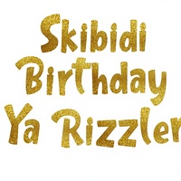 Guirlande pré-attachée Skibidi Birthday Ya Rizzler - Décorations d'anniversaire en polyester pour adolescents et jeunes filles - Fournitures de fête pour usage intérieur, cadeaux