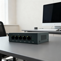Switch PoE Inteligente de 5 Puertos, Administrado, con Soporte VLAN de 1 Año, Confiable para Negocios y Villas, Garantiza Conectividad Robusta para Cámaras IP