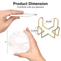 Dessous de verre ronds en céramique et marbre personnalisés avec fond en liège résistant aux UV pour sublimation