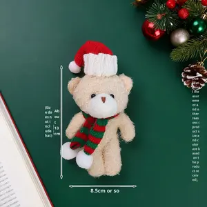 Nuevo oso súper suave juguete de peluche colgante mochila decoración llavero lindo regalo de Navidad con relleno de algodón PP y forro de malla - Product Image 2
