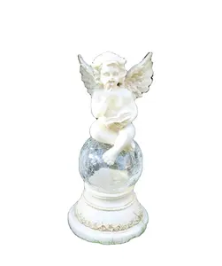 พลังงานแสงอาทิตย์ Powered Fairy Angel Cherub Garden เรซิ่นเครื่องประดับ Figurine รูปปั้น