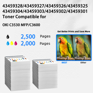 Ibest Toner tương thích <span class=keywords><strong>OKI</strong></span> c3530 Mfp <span class=keywords><strong>c3600</strong></span> Hộp mực màu Tương thích cho <span class=keywords><strong>OKI</strong></span> 43459328 43459327 43459326 43459325 - Product Image 2