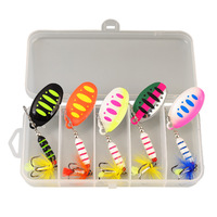Ensemble de leurres de pêche en eau salée en gros, comprenant un spinnerbait de 7g, un crankbait cuillère à manivelle et des leurres plume à tige en cuivre