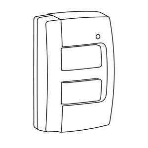 TRE302 compatibile con radiocomando KNX Hagers a 2 pulsanti, 2 ingressi, alimentato a batteria, IP55, montaggio a parete - Product Image 1