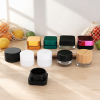 Bocaux en verre coloré pour concentrés de 5 ml, 7 ml, 9 ml, carrés et ronds, avec bouchon en plastique à l'épreuve des enfants, boîte en papier, emballage promotionnel