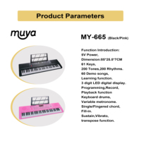 Academic 61-Key Portable Electric Organ Electronic Keyboard Children Music Education School Use Plastic Construction Digital