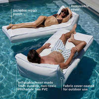Lit flottant gonflable pour l'eau, chaise longue gonflable, chaise flottante amovible pour la plage, le lac, le jardin, canapé de piscine