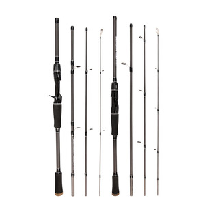 Caña de Pescar de Cuatro Secciones, 2 Metros, Acción Media Rápida, Portátil, para Pesca en Ríos y Mar, Especial para Lubina - Product Image 5