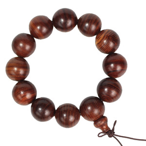 <b>Red</b> Sandalwood Beads 20mm Round Wooden Buddhist <b>Bracelet</b> For Men Jewelry High Density Sinking Water Horizontal Grain - Product Image 5